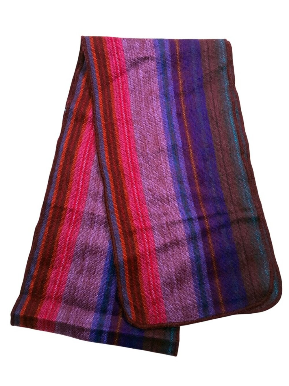 Amor A La Vida Striped Alpaca Blend Scarf Purple multicolor soft cozy colorful